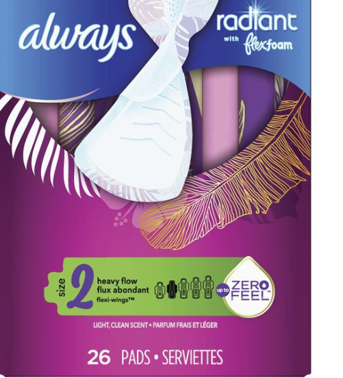 Always Radiant Heavy Flow Pads — Comfort, Freshness & Reliable Protection (26 ct)