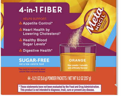 Metamucil® 4-in-1 Sugar-Free Fiber Supplement — 44 Count, Daily Digestive & Gut Health Support