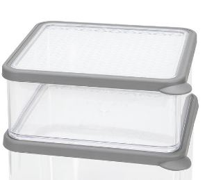 "Casanero 2-Pack Stackable Food Storage Containers – Charcoal, Durable & Space-Saving"
