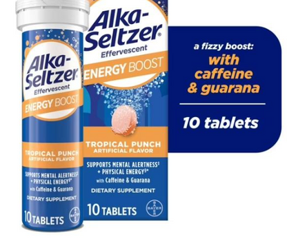 Alka-Seltzer® Tropical Punch Energy Boost Tablets — 10 Count, Fast Energy & Refreshment