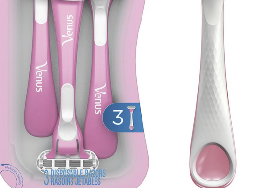 Venus® Sensitive Disposable Razors — 3 Pack, Designed for Smooth & Irritation-Free Shaving