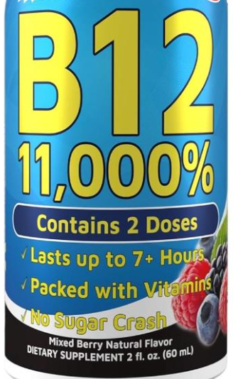 Grade A Quality Advanced B12 Energy Shot — Mixed Berry, 1.93 oz, Energy & Performance Support