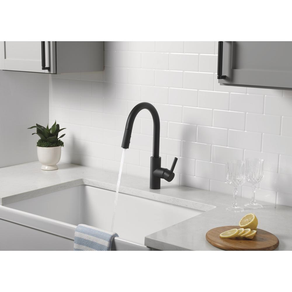 Tuscany® Taymor Matte Black Pull-Down Kitchen Faucet — High Arc, Single Handle, Modern Design
