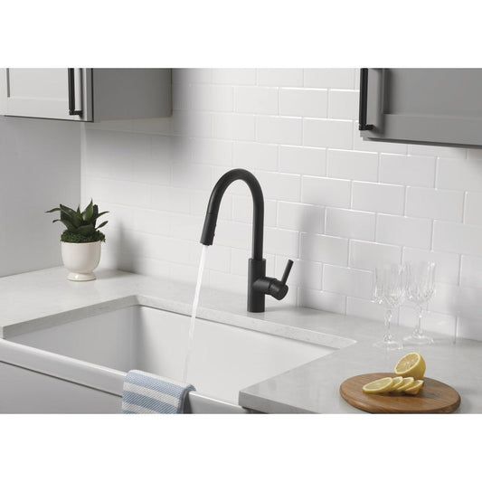 Tuscany® Taymor Matte Black Pull-Down Kitchen Faucet — High Arc, Single Handle, Modern Design