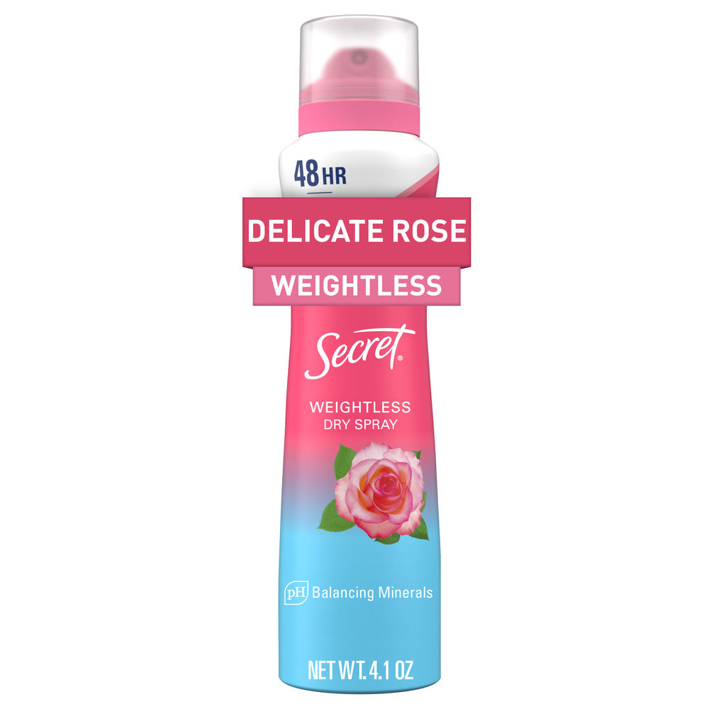 Secret® Wild Rose + Argan Oil Weightless Dry Spray Deodorant — 4.1 oz, Smooth Feel & Long-Lasting Freshness
