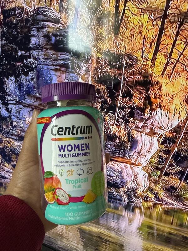 Centrum Women’s Multivitamin Gummies — Tropical Fruit, 100 Count | Energy, Immunity & Beauty Support