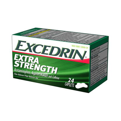 Excedrin Extra Strength Caplets — 24 Count, Pain Reliever for Headaches, Migraines & Body Aches