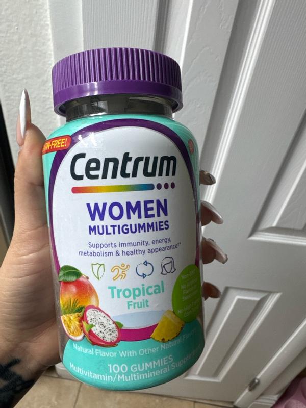 Centrum Women’s Multivitamin Gummies — Tropical Fruit, 100 Count | Energy, Immunity & Beauty Support