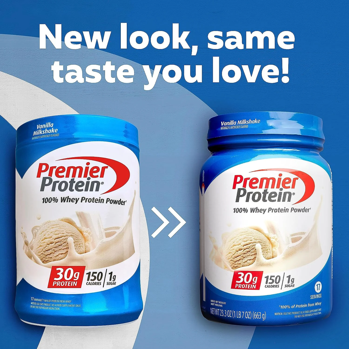 Saim Premier Protein 100% Whey Protein Powder, Vanilla Milkshake, 30g Protein, 23.3 oz, 1.7 lb