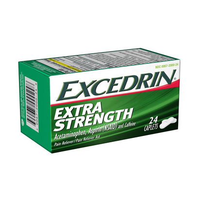 Excedrin Extra Strength Caplets — 24 Count, Pain Reliever for Headaches, Migraines & Body Aches