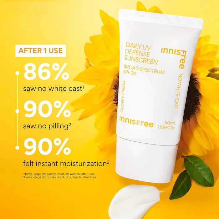 innisfree  Daily UV Defense Invisible Broad Spectrum SPF 36 Sunscreen