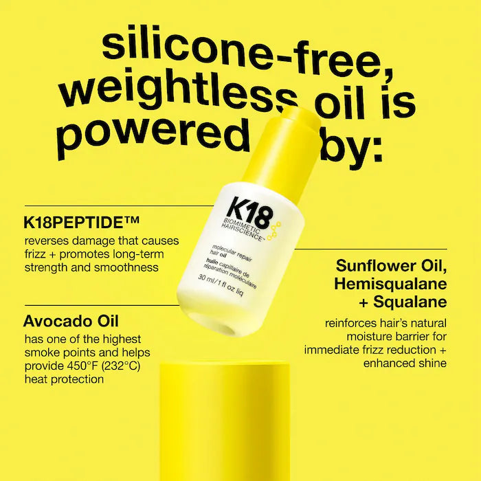 K18 Biomimetic Hairscience  Molecular Repair Hair Oil