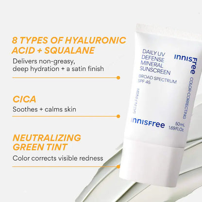 innisfree  Daily UV Defense Mineral Sunscreen Broad Spectrum SPF 45