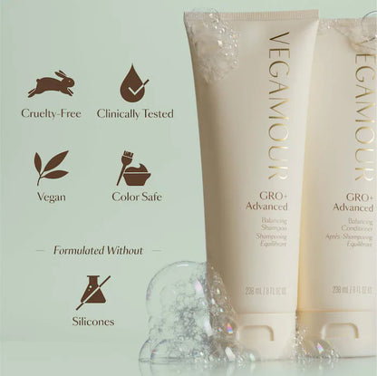 Vegamour  GRO+ Advanced Balancing Shampoo and Conditioner Set for Severe Signs of Thinning