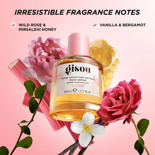 Gisou Wild Rose Honey Infused Hair Perfume — Long-Lasting Floral Hair Fragrance Mist