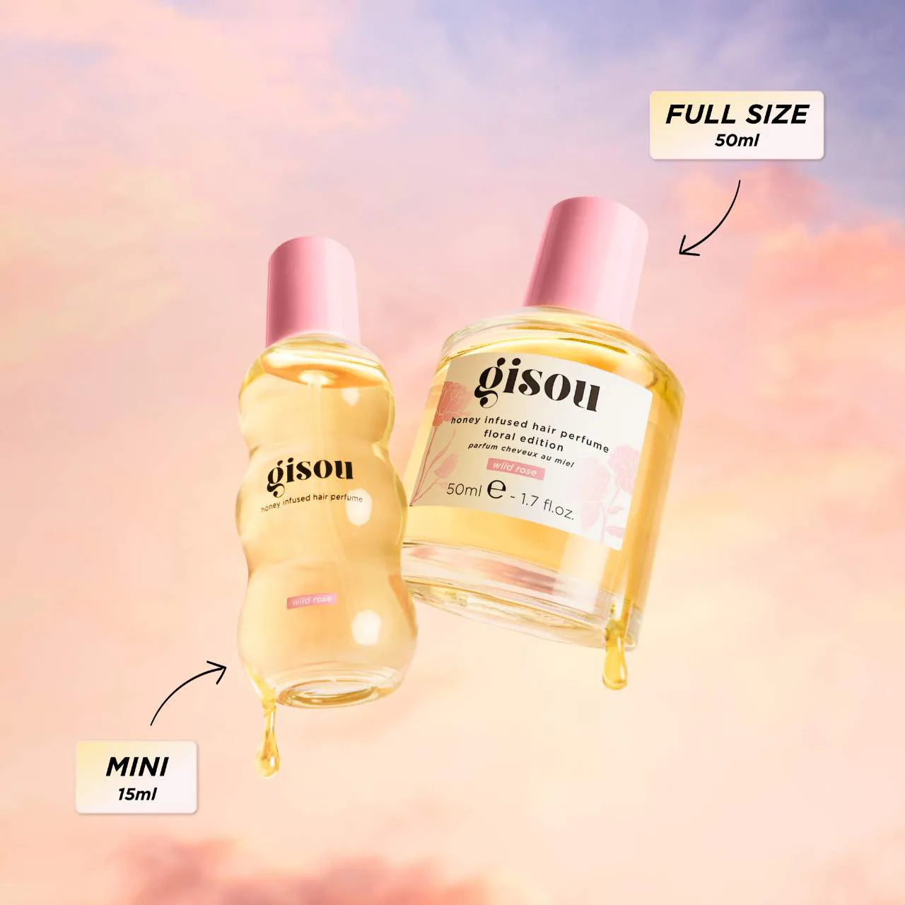 Gisou Wild Rose Honey Infused Hair Perfume — Long-Lasting Floral Hair Fragrance Mist