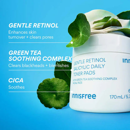 innisfree  Daily Gentle Retinol Salicylic Toner Pads