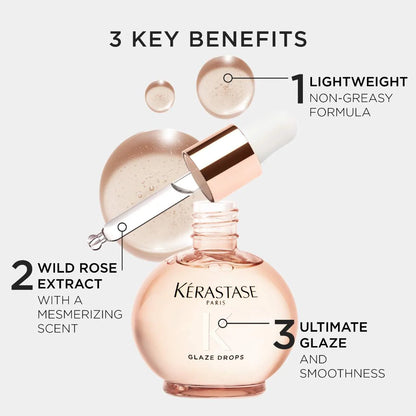 Kérastase Gloss Absolu Glaze Drops Anti-Frizz Hair Oil — Shine & Frizz Control Treatment