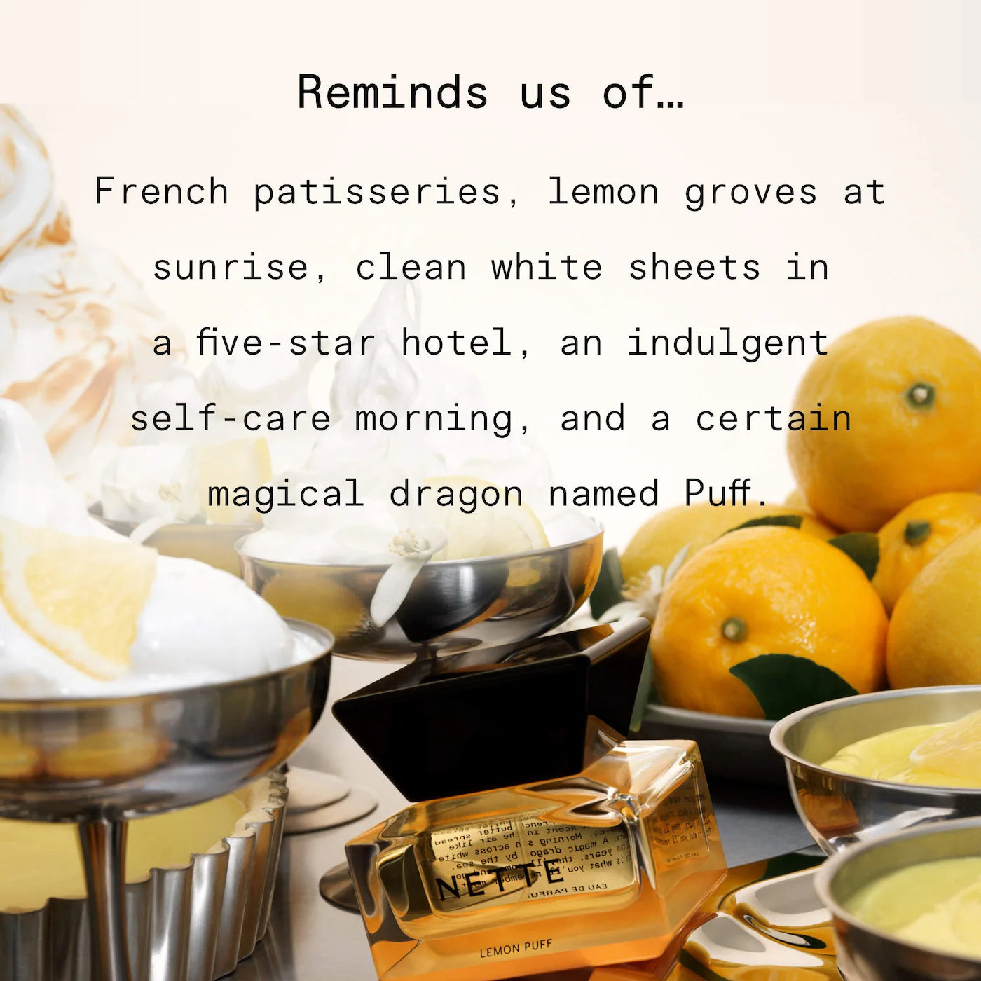 Nette Lemon Puff Eau de Parfum — Bright Lemon & Vanilla Dessert-Inspired Fragrance