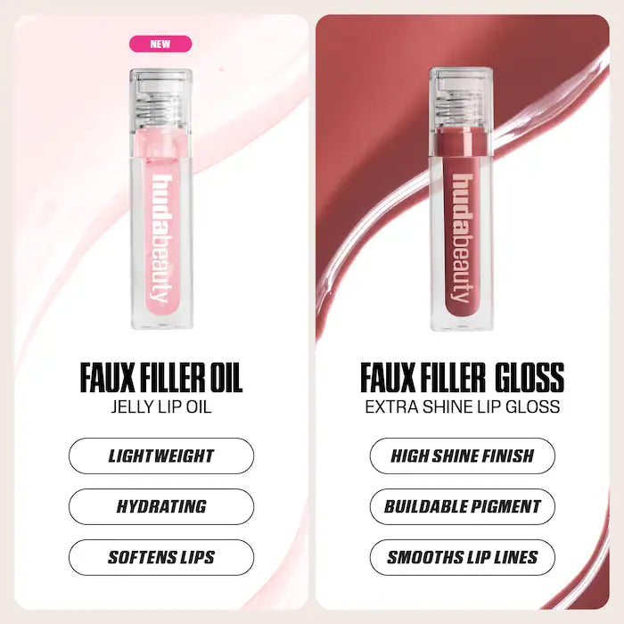 HUDA BEAUTY  Faux Filler Ultra-Hydrating Tinted Jelly Lip Oil