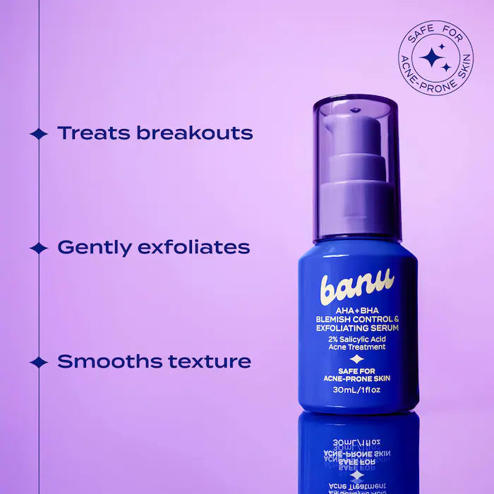 banu  AHA + BHA Blemish Clearing and Exfoliating Serum with 2% Salicylic Acid
