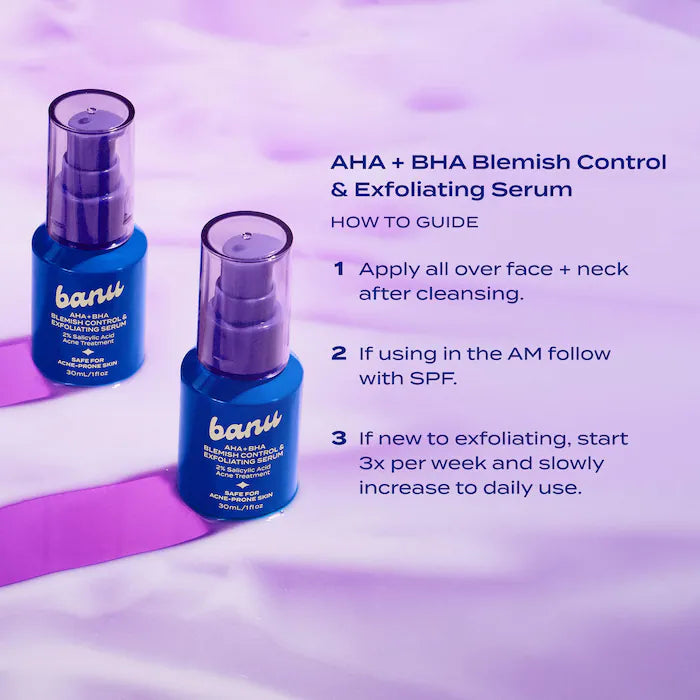 banu  AHA + BHA Blemish Clearing and Exfoliating Serum with 2% Salicylic Acid