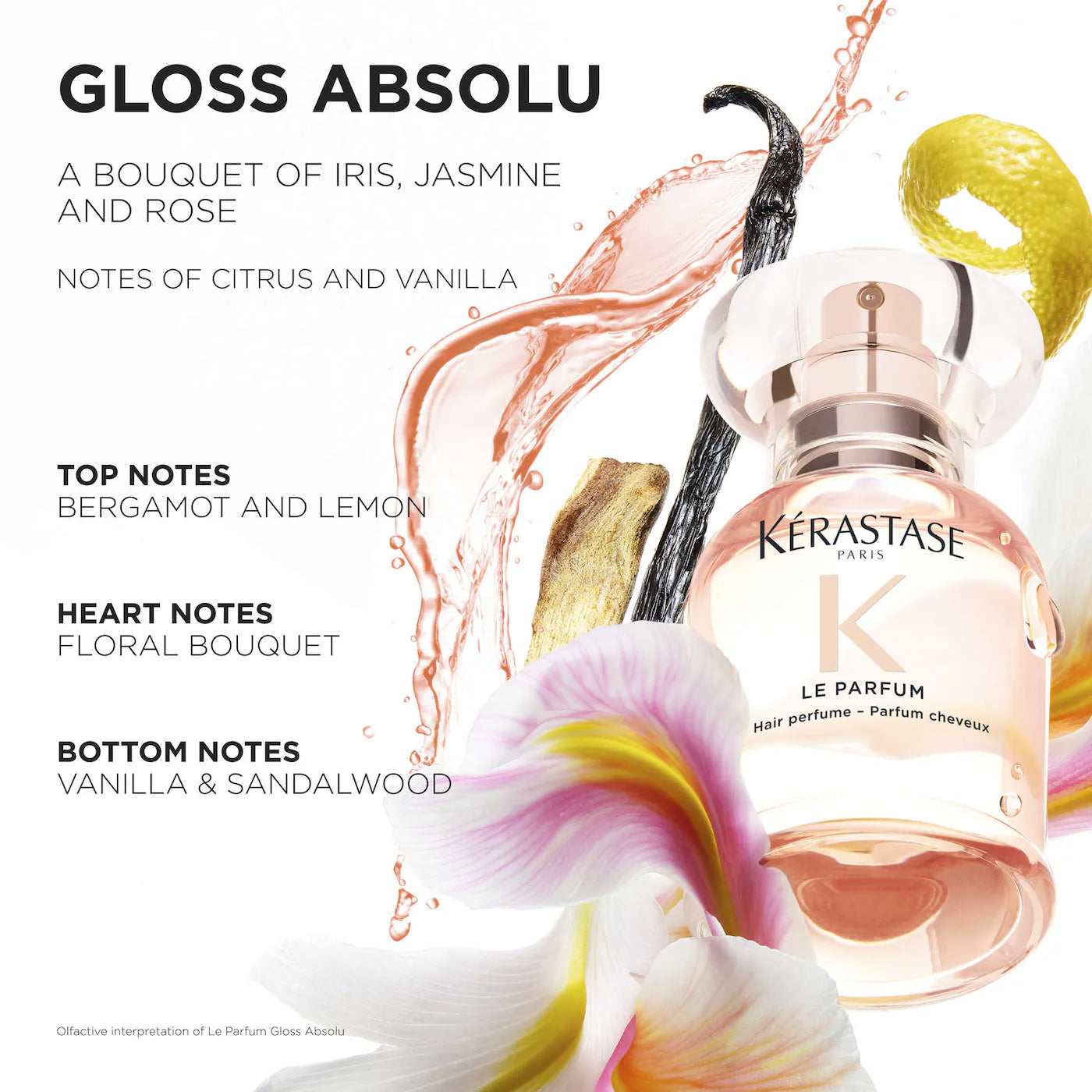 Kérastase Gloss Absolu Hair Perfume — Luxurious Citrus, Rose & Vanilla Scented Hair Mist