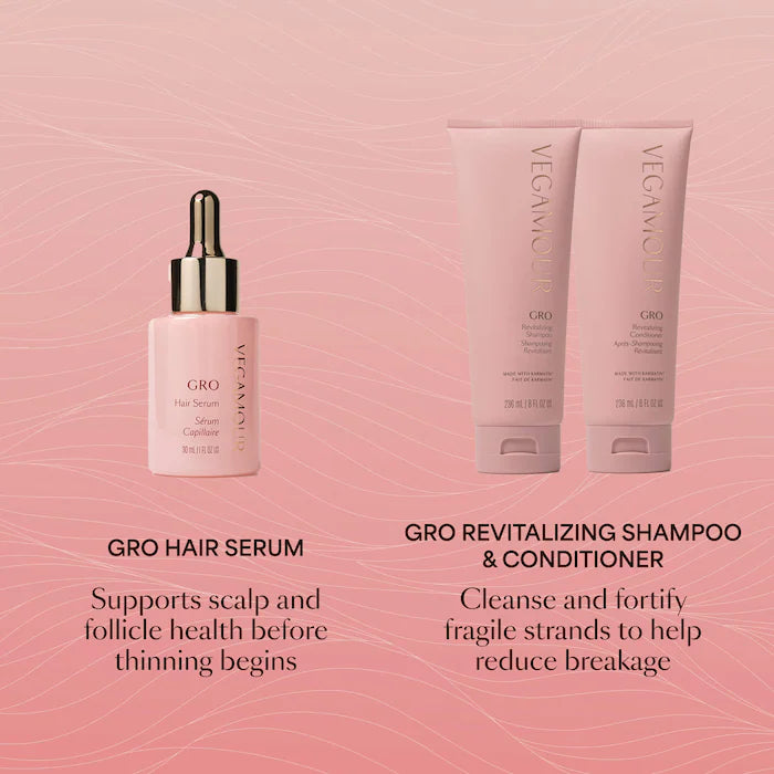 GRO Hair Serum and Shampoo & Conditioner Hair Gift Set