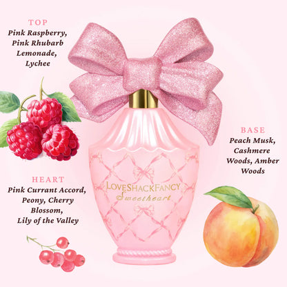 LoveShackFancy Sweetheart Eau de Parfum — Raspberry, Peach & Floral Sweet Fragrance