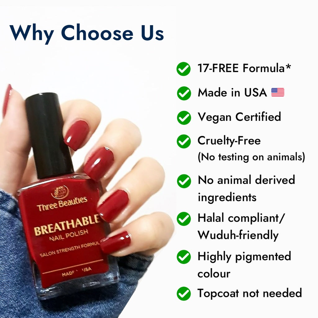 Breathable Nail Polish – Halal & Vegan Certified | 24 SHADES | 15ML